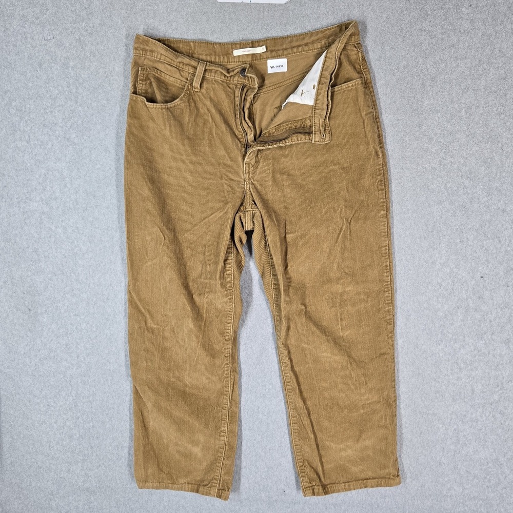 Levi's '94 BAGGY Women Jeans 31 Khaki Corduroy Straight High Rise 25" Inseam
